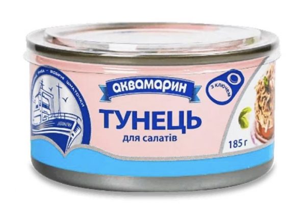 Тунець Аквамарин для салатів 185 г